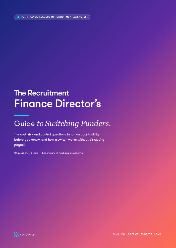 Cover of The Recruitment Finance Director’s Guide to Switching Funders