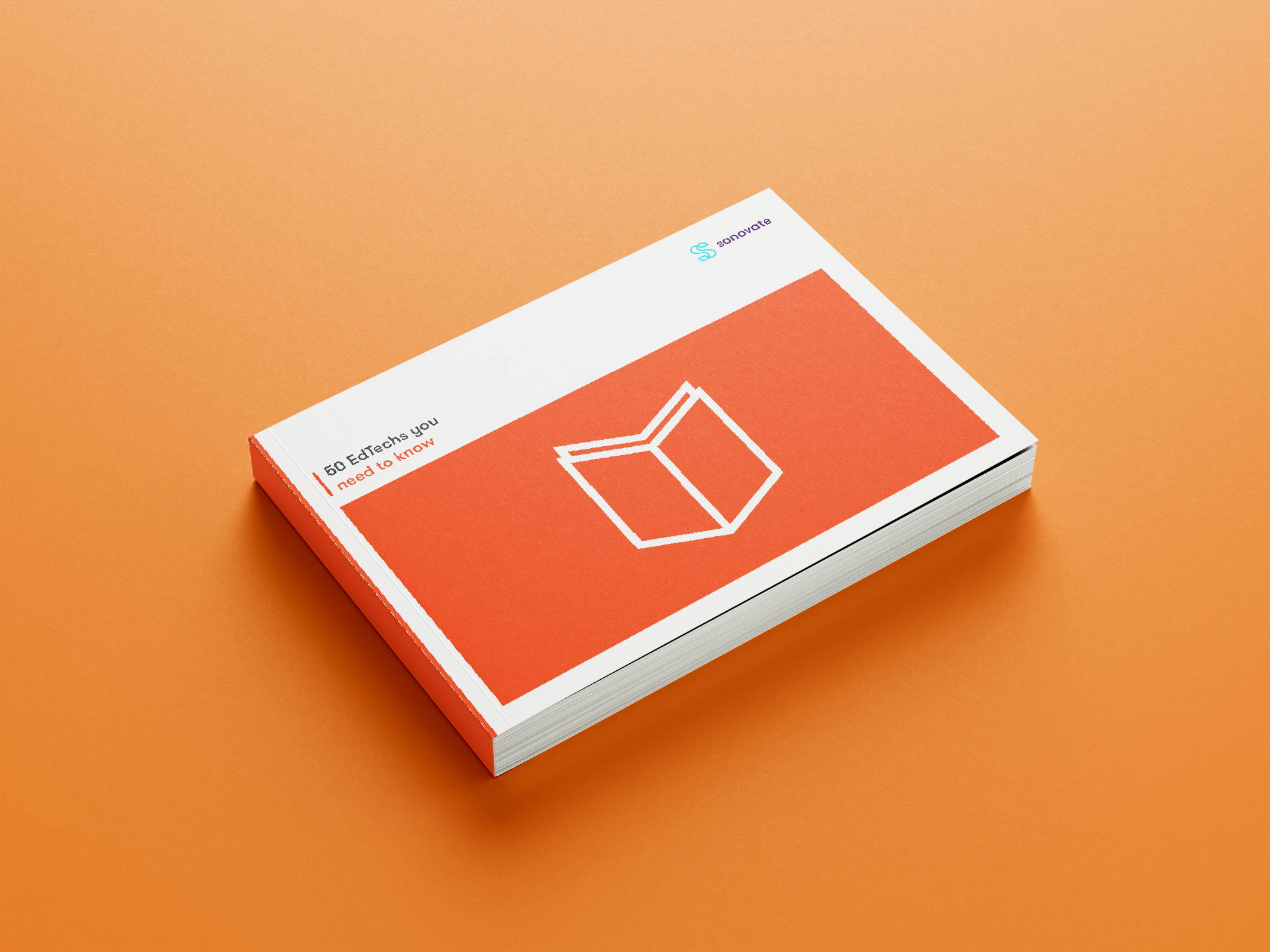 50 edtech companies UK mockup orange background