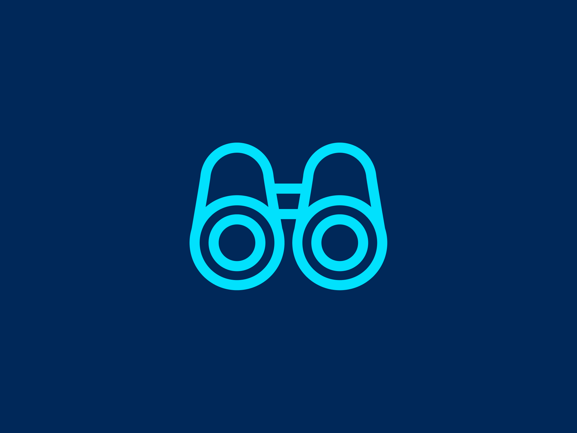 light blue binocular icon dark blue background