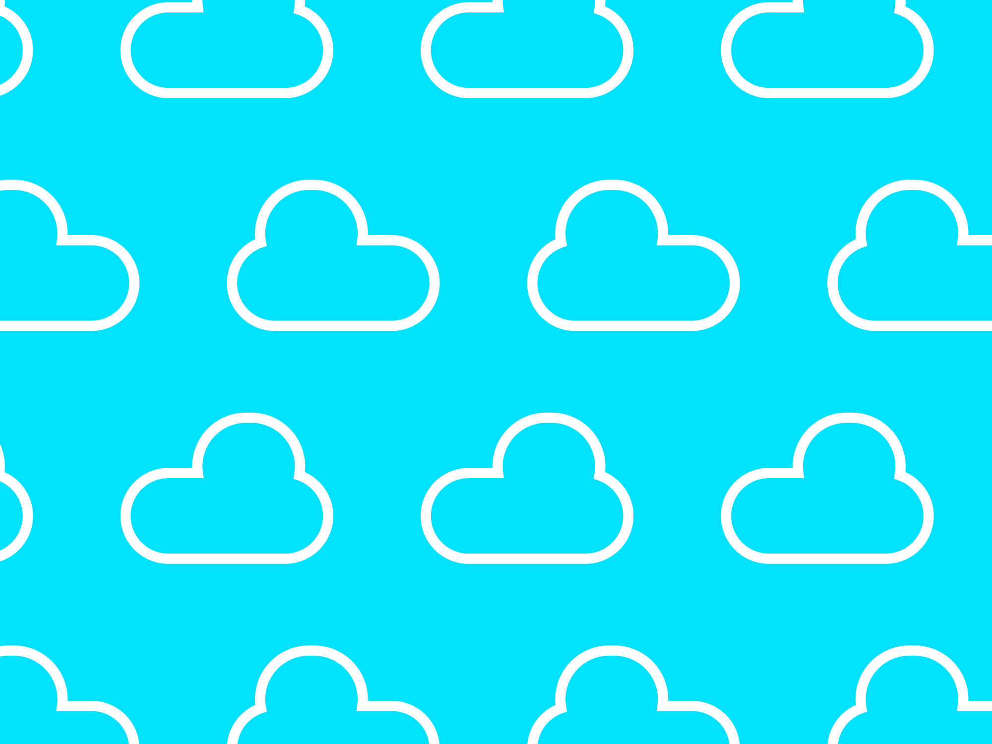 white cloud icon blue background