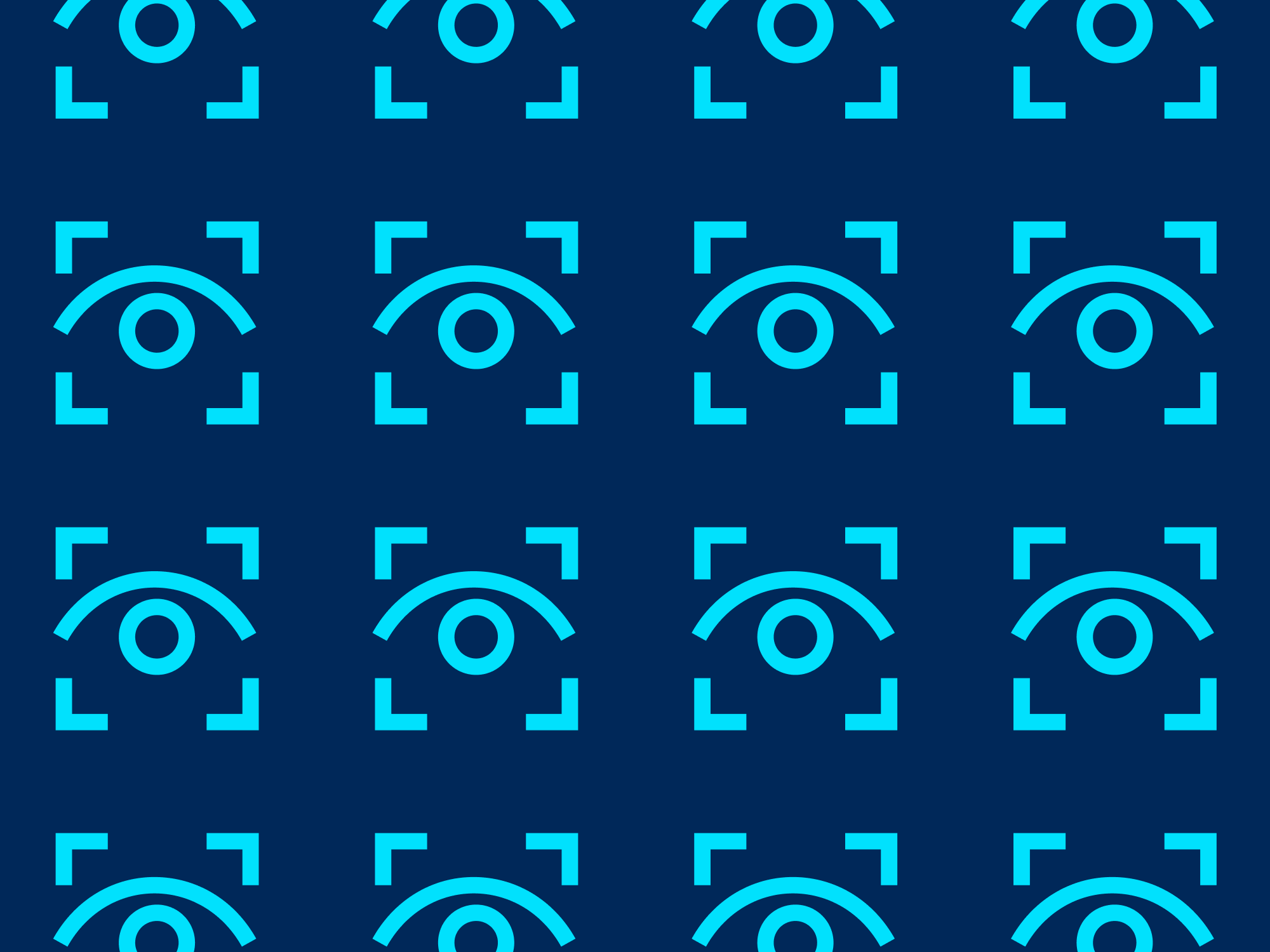 light blue boxed eye dark blue background duplicated