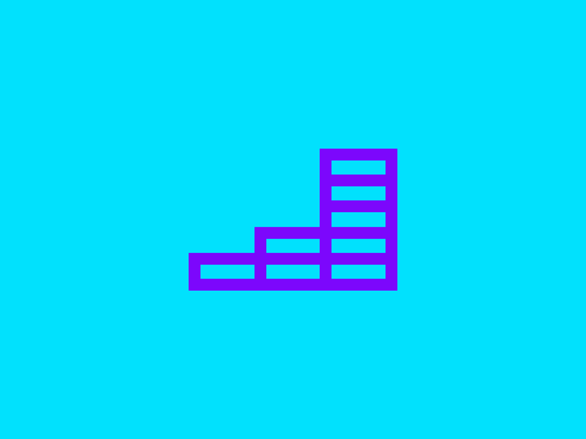 purple ladder graph icon light blue background