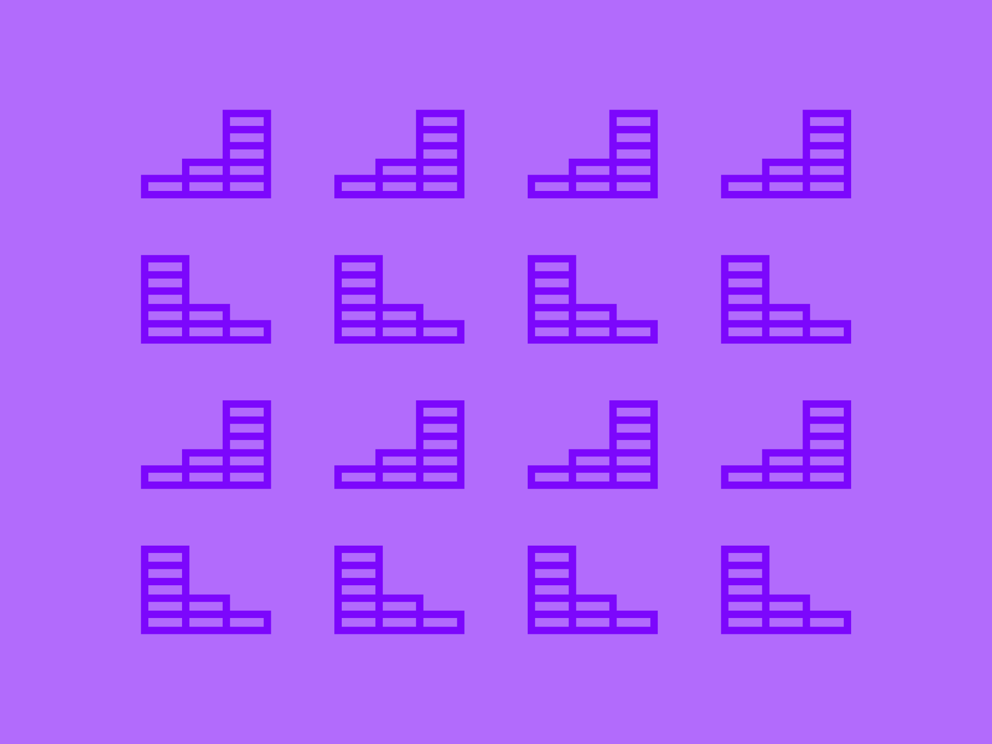 dark purple growth ladder icon light purple background