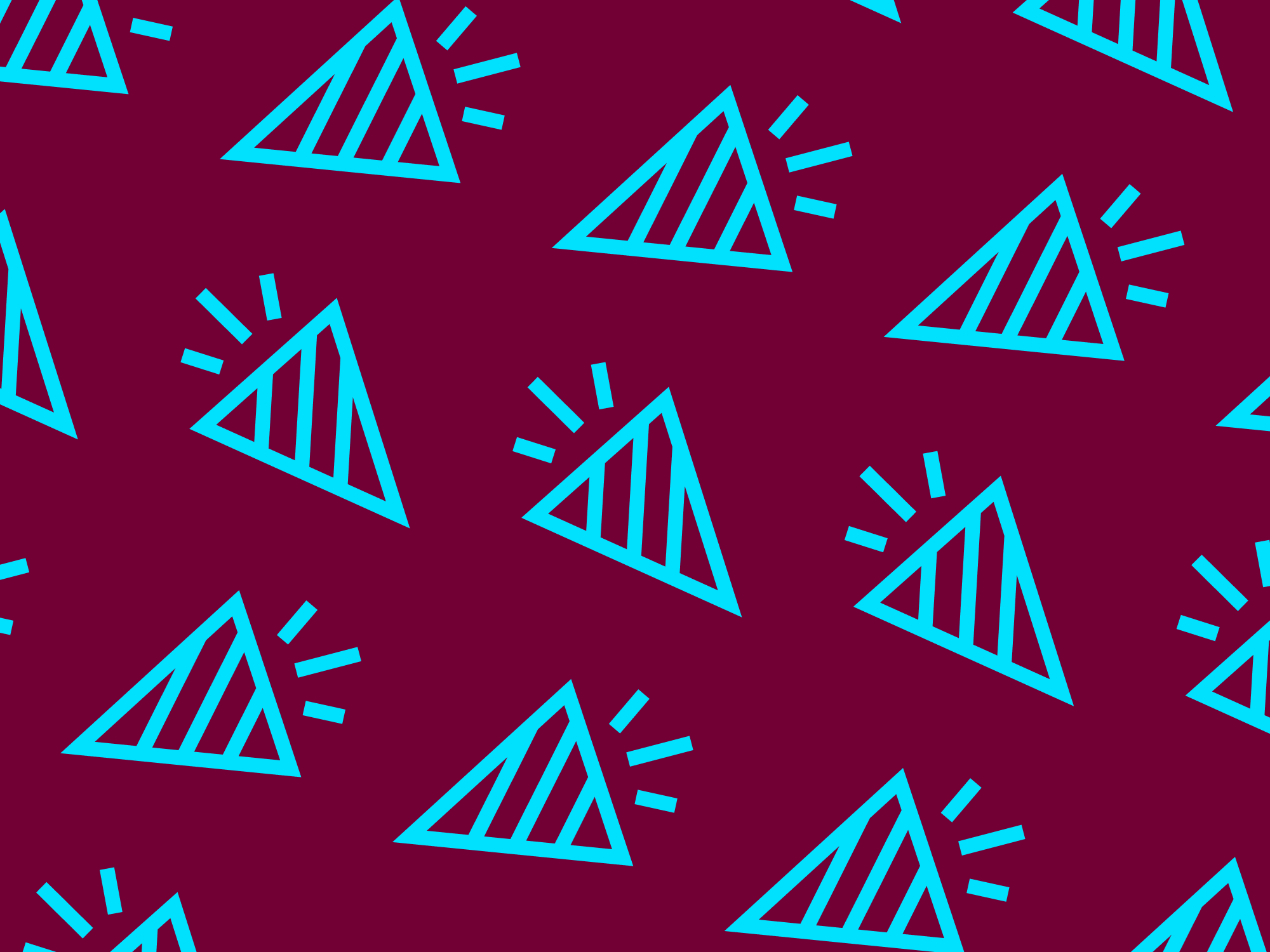 light blue party icon maroon background