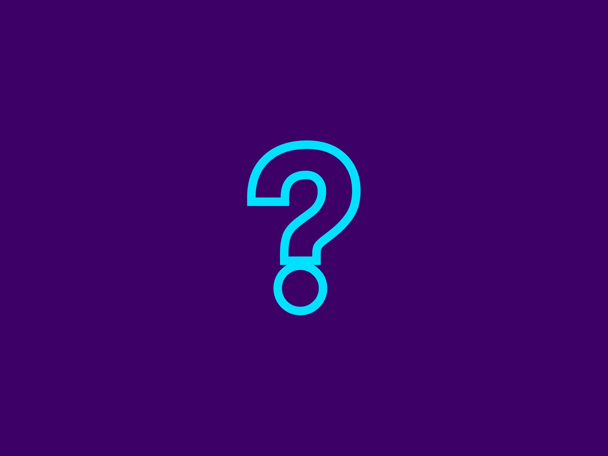 light blue question mark icon dark purple background